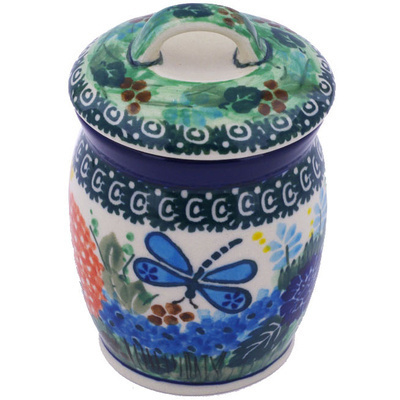 Polish Pottery Jar with Lid 4&quot; Garden Delight UNIKAT