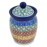 Polish Pottery Jar with Lid 4&quot; Grecian Sea