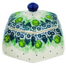 Polish Pottery Jar with Lid 4&quot; Green Flora