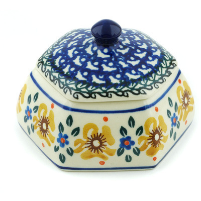 Polish Pottery Jar with Lid 4&quot;