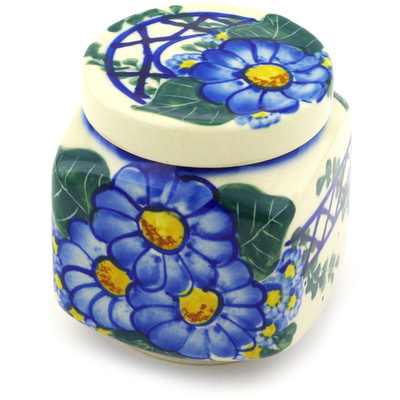 Polish Pottery Jar with Lid 4&quot;