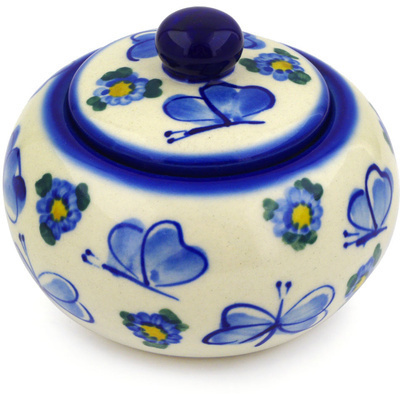 Polish Pottery Jar with Lid 4&quot;