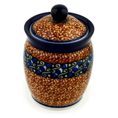 Polish Pottery Jar with Lid 4&quot; Hearth And Plow