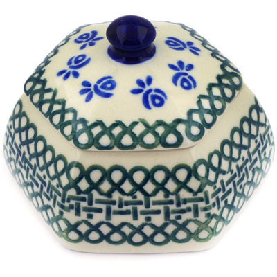 Polish Pottery Jar with Lid 4&quot; Irish Butterfly
