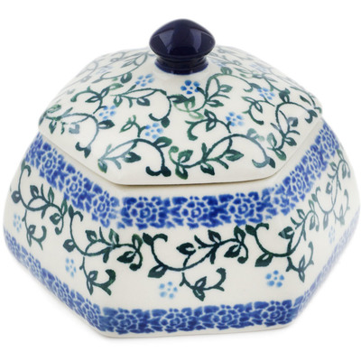 Polish Pottery Jar with Lid 4&quot; Ivy Blossom