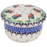 Polish Pottery Jar with Lid 4&quot; Ladybug Leaves