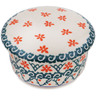 Polish Pottery Jar with Lid 4&quot; Lattice Vines