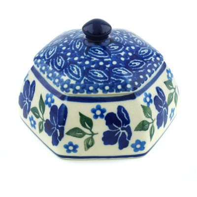 Polish Pottery Jar with Lid 4&quot; Lovely Surprise