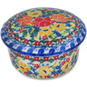 Polish Pottery Jar with Lid 4&quot; Lovely Surprise UNIKAT