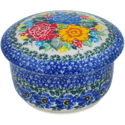 Polish Pottery Jar with Lid 4&quot; Magnificent Surprise UNIKAT