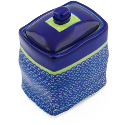 Polish Pottery Jar with Lid 4" Midnight Eclipse