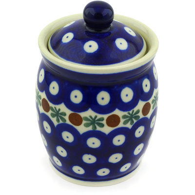 Polish Pottery Jar with Lid 4&quot; Mosquito