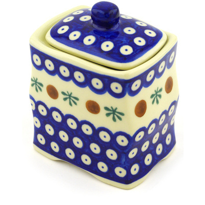Polish Pottery Jar with Lid 4&quot; Mosquito