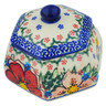 Polish Pottery Jar with Lid 4&quot; Perfect Garden UNIKAT