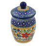 Polish Pottery Jar with Lid 4&quot; Ruby Bouquet UNIKAT