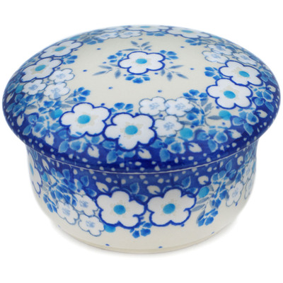 Polish Pottery Jar with Lid 4&quot; Sky Full Of Flowers UNIKAT