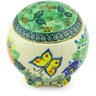 Polish Pottery Jar with Lid 4&quot; Spring Garden UNIKAT