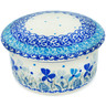 Polish Pottery Jar with Lid 4&quot; Stormy Blooms UNIKAT