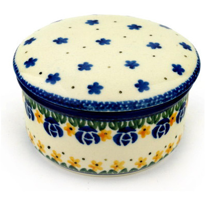 Polish Pottery Jar with Lid 4&quot; Summer Dasies