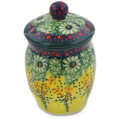 Polish Pottery Jar with Lid 4&quot; Sunshine Grotto UNIKAT