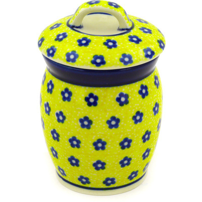 Polish Pottery Jar with Lid 4&quot; Sunshine