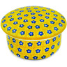 Polish Pottery Jar with Lid 4&quot; Sunshine