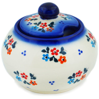 Polish Pottery Jar with Lid 4&quot; Sweet Clusters UNIKAT
