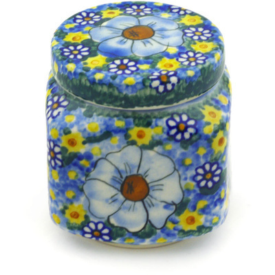 Polish Pottery Jar with Lid 4&quot; UNIKAT