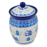 Polish Pottery Jar with Lid 5&quot; Arctic Village UNIKAT