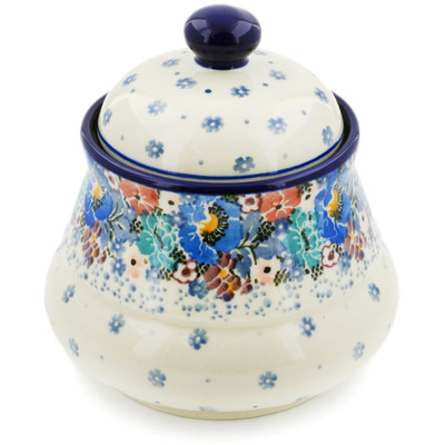 Polish Pottery Jar with Lid 5&quot; Autumn Bunch UNIKAT
