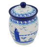 Polish Pottery Jar with Lid 5&quot; Beach Day UNIKAT