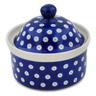 Polish Pottery Jar with Lid 5&quot; Blue Eyes