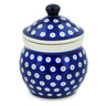 Polish Pottery Jar with Lid 5&quot; Blue Eyes