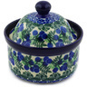 Polish Pottery Jar with Lid 5&quot; Blueberry Fields Forever
