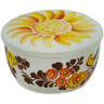 Faience Jar with Lid 5&quot; Brown Sunshine