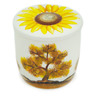 faience Jar with Lid 5&quot; Brown Tree