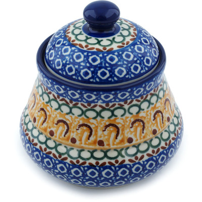 Polish Pottery Jar with Lid 5&quot; Buena Vista