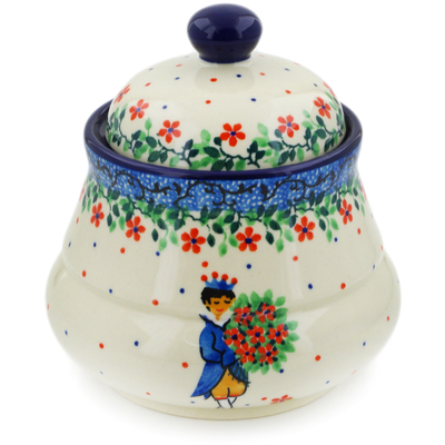 Polish Pottery Jar with Lid 5&quot; Charming Prince UNIKAT