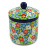 Polish Pottery Jar with Lid 5&quot; Colorful Dizziness UNIKAT