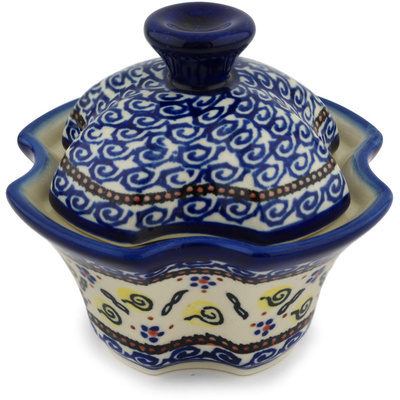Polish Pottery Jar with Lid 5" Confetti