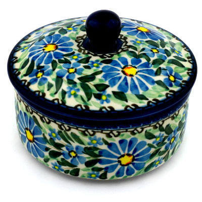 Polish Pottery Jar with Lid 5&quot; Daisy Delight UNIKAT
