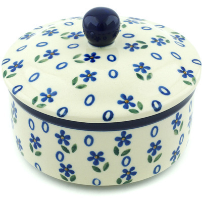 Polish Pottery Jar with Lid 5&quot; Daisy Sprinkles
