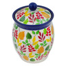 Polish Pottery Jar with Lid 5&quot; Falling For You UNIKAT
