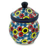 Polish Pottery Jar with Lid 5&quot; Flower Freedom
