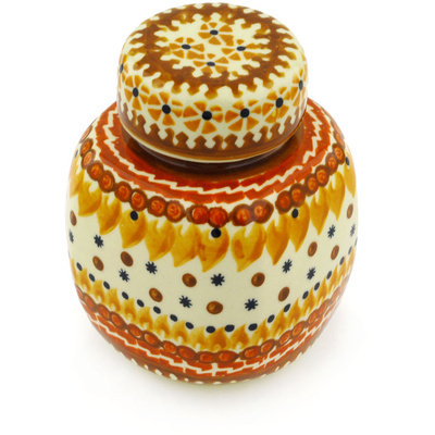 Polish Pottery Jar with Lid 5"