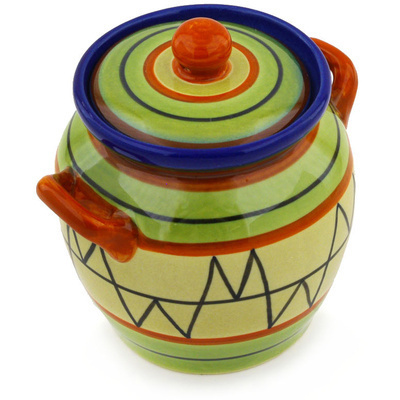 Polish Pottery Jar with Lid 5&quot;