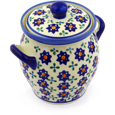 Polish Pottery Jar with Lid 5"