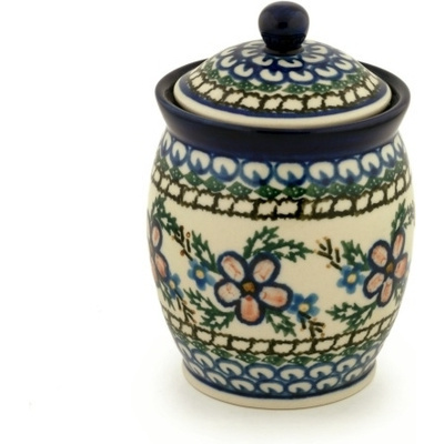 Polish Pottery Jar with Lid 5&quot; Lancaster Rose