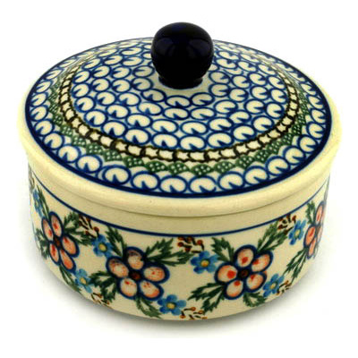 Polish Pottery Jar with Lid 5&quot; Lancaster Rose