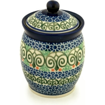 Polish Pottery Jar with Lid 5&quot; Life&#039;s A Hoot